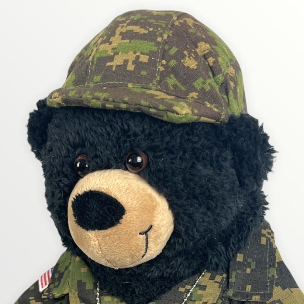 Bear Digital Camo Black Bear Army Dog Tags Camouflage Plush Stuffed Toy Retired - Picture 2 of 8